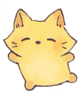 😊 Katze, süß, Tier, gelb, Cartoon, kawaii whatsapp sticker