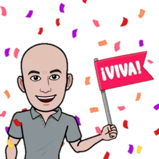 👍 ¡VIVA! celebração, confete, espanhol, expressão, feliz telegram sticker