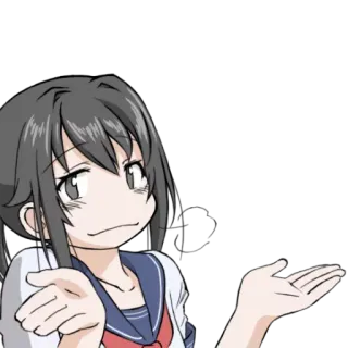 🙌 动漫, 女孩, 耸肩, 困惑, 问题 telegram sticker