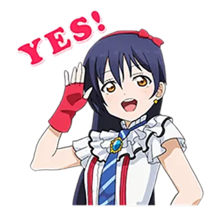 👍 YES! anime, cô gái, có, lễ kỷ niệm, sự đồng ý, phim hoạt hình, niềm vui telegram sticker
