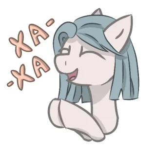 😂 Xa-xa- pony, cartoon, animatie, kawaii, schattig, vriendelijk, personage, vrolijk telegram sticker