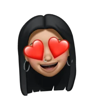 😍 하트 눈, 이모지, 사랑, 기쁨, 얼굴 telegram sticker