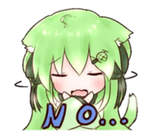 👎 NO... Garota anime, Desaprovação, Não, Desacordo, Fofo, Desenho animado telegram sticker