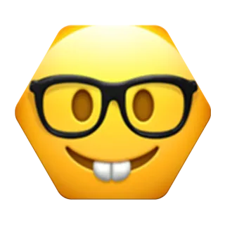 🤓 nerd, emoji, face, glasses, teeth, smile telegram sticker