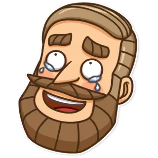 😍 menangis, sedih, emosional, kartun, wajah, emoji, pria, jenggot telegram sticker