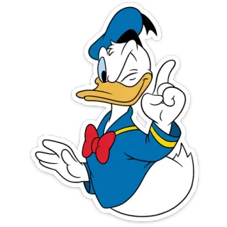 😉 Donald Duck Paperino, Disney, Cartone animato, Anatra, Personaggio, Occhiolino telegram sticker