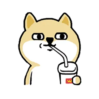 🍹 狗, 表情包, 柴犬, 饮料, 卡通, 搞笑, 动物 whatsapp sticker