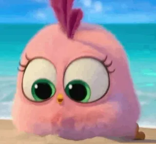 〰 Stella Angry Birds oiseau, dessin animé, rose, mignon, plage telegram sticker