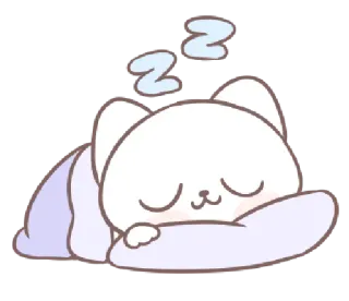 💤 gato, dormindo, fofo, animal, sono, desenho animado, zzz whatsapp sticker