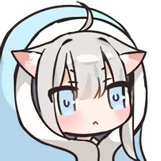 🤕 Аниме, Мультфильм, Девушка-кошка, Каваий, Милый, Наклейка telegram sticker