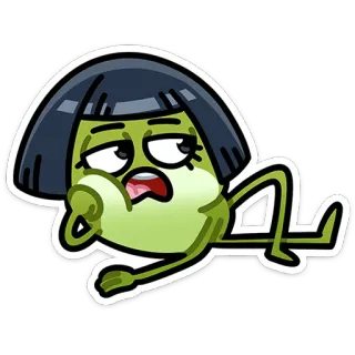 😞 Hoạt hình, Hài hước, Chán, Lười biếng, Mệt mỏi telegram sticker
