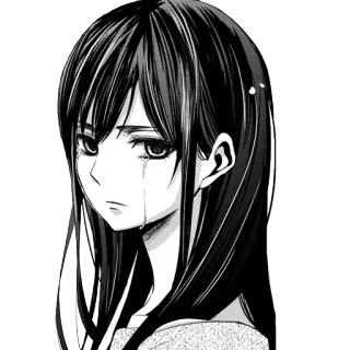 😢 Anime, Manga, Fille, Triste, Pleurs, Larmes whatsapp sticker