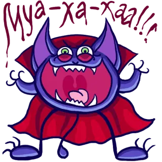 👹 Morcego de desenho animado, Vampiro, Halloween, Monstro, Animal telegram sticker