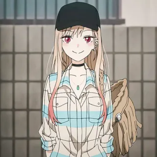 🎭 Marin Kitagawa My Dress-Up Darling Anime, Meisje, Leuk, Lachend, Marin Kitagawa, My Dress-Up Darling, Personage telegram sticker