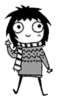 ✋ dessin animé, personnage, écharpe, pull, hiver, salutation, coucou telegram sticker