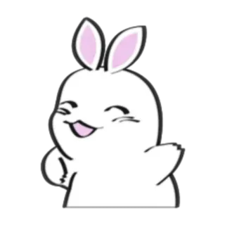 😄 lapin, mignon, animal, dessin animé, kawaii whatsapp sticker