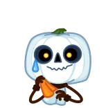 🥲 тыква, плач, хэллоуин, грустный, эмоции telegram sticker