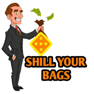 💰 SHILL YOUR BAGS деньги, финансы, бизнес, реклама, инвестиции, мешок, крипто, акция telegram sticker
