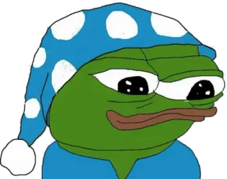 😊 Pepe the Frog pepe, żaba, mem, śpiący, piżama telegram sticker