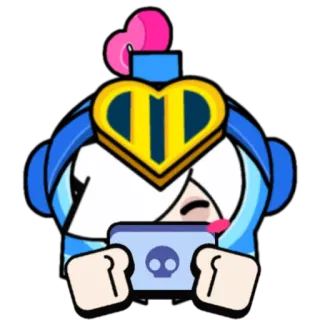 📱 Colette Brawl Stars 电子游戏, 卡通, 角色, 格斗游戏, 柯莱特, 红心, 骷髅 telegram sticker