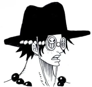 😎 Ace One Piece Anime, Manga, Personnage, Portrait, Chapeau telegram sticker
