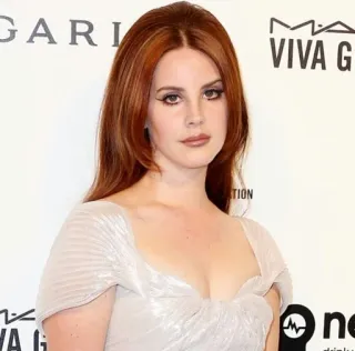 😐 Lana Del Rey cantor, músico, celebridade, cabelo ruivo, retrato telegram sticker