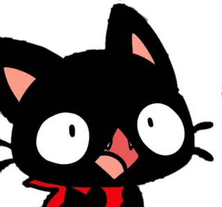 😟 gato, desenho animado, gato preto, chocado, surpreso, engraçado, fofo telegram sticker