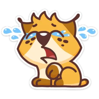 😥 weinen, traurig, tränen, cartoon, hund, emotion, verärgert telegram sticker