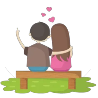😘 amore, coppia, cartoni animati, cuori, relazione, dito medio whatsapp sticker