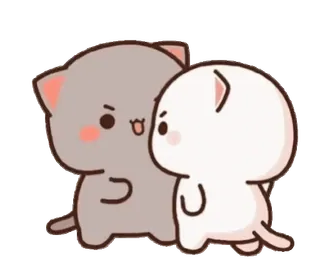 😒 gato, lindo, sticker, animales, kawaii, dibujos animados telegram sticker