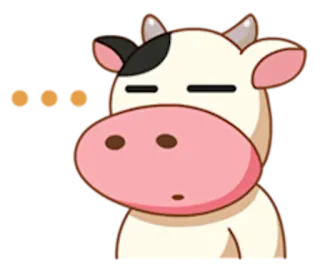 😑 krowa, zwierzę, słodkie, naklejka, ssak telegram sticker