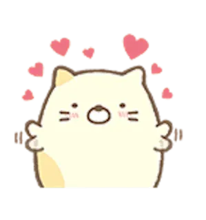 ❤ kucing, imut, kawaii, hati, stiker, cinta, menggemaskan telegram sticker