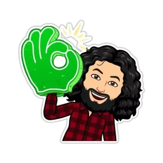 👌 sticker, hoạt hình, dấu hiệu ok, bitmoji, nhân vật, vải flannel, chân dung telegram sticker