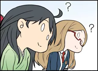 😐 anime, question mark, manga, cartoon telegram sticker