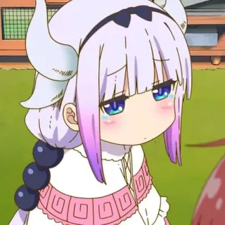 💜 Kanna Kamui Miss Kobayashi's Dragon Maid Anime, Drago, Triste, Piangendo, Carino, Kawaii telegram sticker