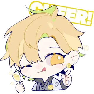 😜 Cheer! anime, cute, celebration, drink, art telegram sticker