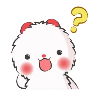 ❓ mignon, point d'interrogation, kawaii, autocollant, confus whatsapp sticker