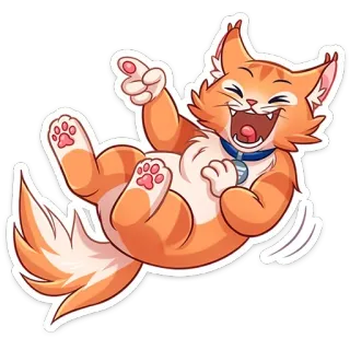 😂 cat, animal, cartoon, cute, funny, laughing, happy, orange cat telegram sticker