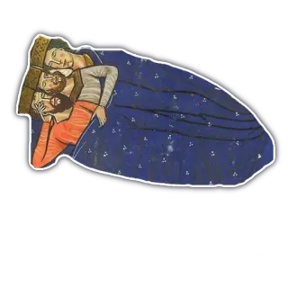 😴 arte medieval, durmiendo, hombres, histórico, ilustración telegram sticker