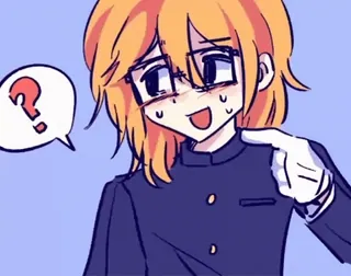 😺 Anime, Manga, Schuluniform, Charakter, Frage, Ausdruck, Cartoon, Illustration telegram sticker