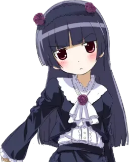 😑 anime, gadis, mawar, kartun, manga, ilustrasi telegram sticker