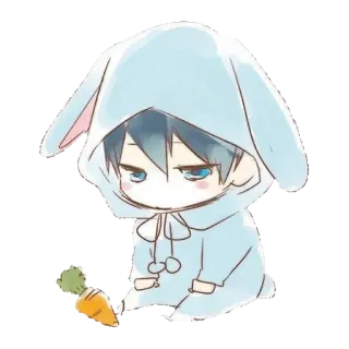 🌟 Anime, Dibujos animados, Personaje, Conejo, Zanahoria, Lindo, Kawaii telegram sticker