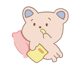 😗 bear, cute, animal, food, cartoon telegram sticker
