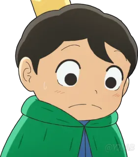 😓 Bojji Ranking of Kings Bojji, Ranking of Kings, Anime, Personnage, Couronne, Cape, Roi telegram sticker