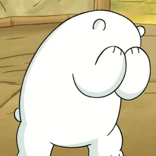 🧸 Ice Bear We Bare Bears Ice Bear, Мы обычные медведи, Cartoon Network, медведь, милый, мультфильм whatsapp sticker