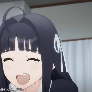 ๐ Chisato Nishikigi Lycoris Recoil @fix_x_fox chisato nishikigi, lycoris recoil, anime girl, laughing, smiling, happy, cute, anime character whatsapp sticker
