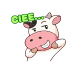 😜 CIEE... vaca, lindo, animal, pegatina, dibujo animado, ciee whatsapp sticker