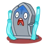 😨 batu nisan, kuburan, horor, kartun, menakutkan, halloween telegram sticker