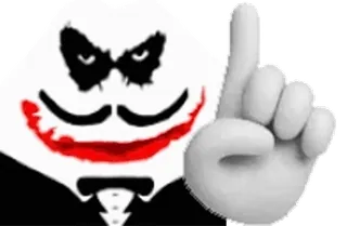 ☝️ Joker 광대, 악당, 가운데 손가락, 불쾌한, 대중 문화 whatsapp sticker