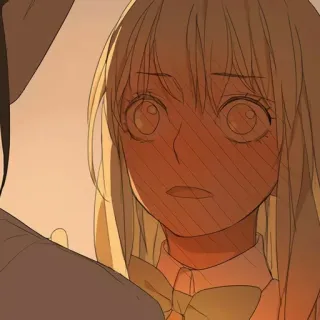 🌟 Anime, Cartoon, Mädchen, Errötend, Frau, Porträt whatsapp sticker